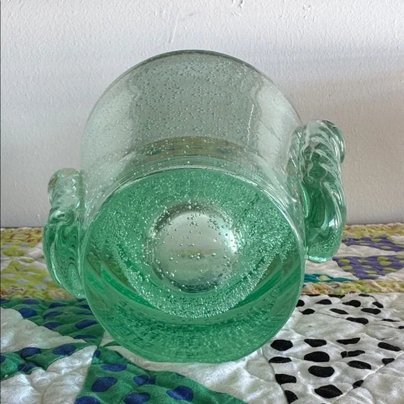 STUNNING French Art Deco Green Glass Vase by Daum (Nancy), 1930s, THICK HEAVY - Picture 6 of 8